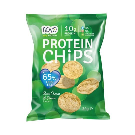 Novo Nutrition Protein Chips 6x30g Sour Cream & Onion
