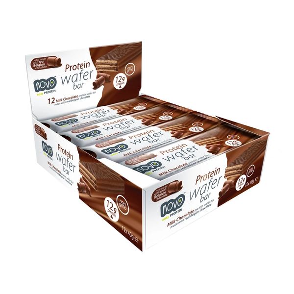 Produktbild von Novo Nutrition Protein Wafer Bar 12 x 40g Chocolate