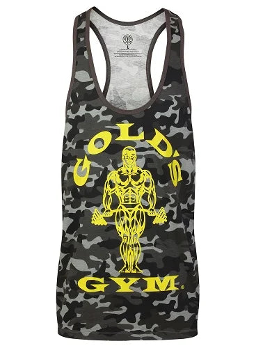 Dies ist ein Produktbild von dem Muscle Joe Premium Tank Top in den Farben Camouflage gruen schwarz