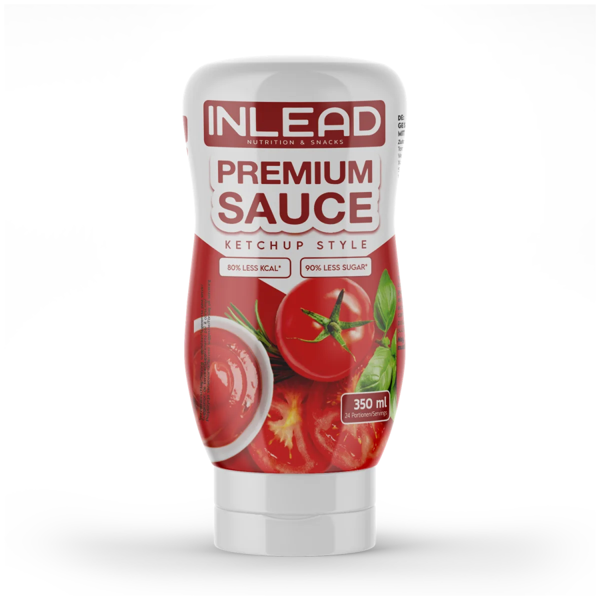 Produktbild der kolrienarmen sauce von inlead - Die Premium sauce mit 350ml Inhalt und der Geschmacksrichtung ketchup