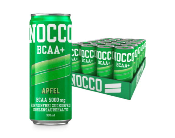 nocco bcaa drink geschmacksrichtung apfel ohne koffein, kohlensäurehaltig