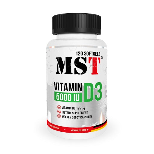 Produktbild von MST - Vitamin D3 5000IU 120 Softgels