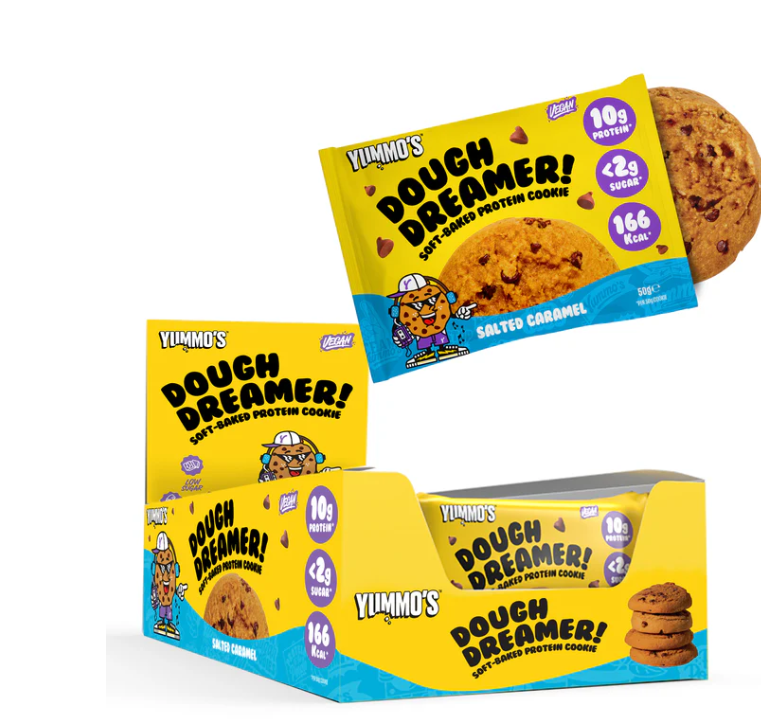 Produktbild von Yummo's Dough Dreamer VEGAN Protein Cookie 12x50g Double Choc Chip