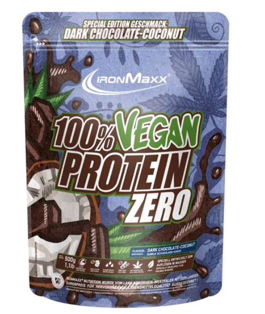 Produktbild von IronMaxx 100% Vegan Protein Zero 500g Dark Chocolate