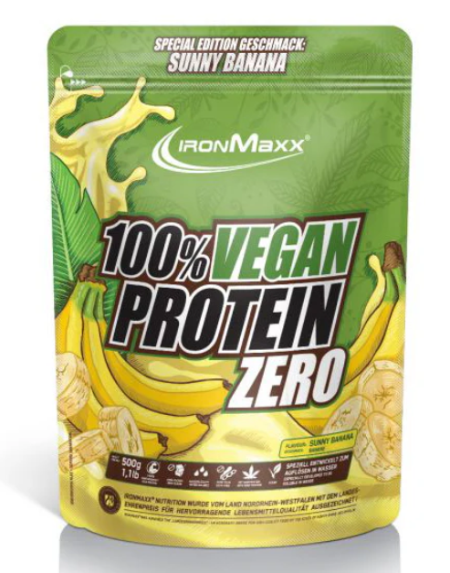 Produktbild von IronMaxx 100% Vegan Protein Zero 500g Strawberry Lime