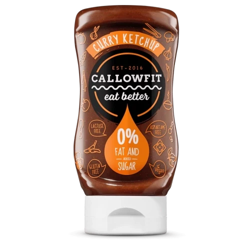 Produktbild von der kalorienarme sauce mit von callowfit mit der Geschmacksrichtung curry ketchup
