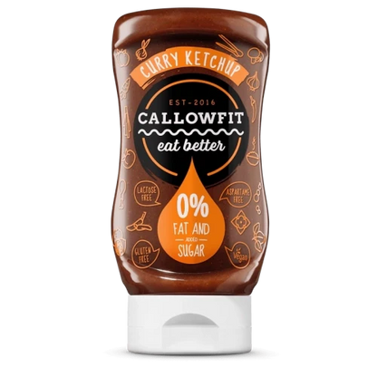Produktbild von der kalorienarme sauce mit von callowfit mit der Geschmacksrichtung curry ketchup