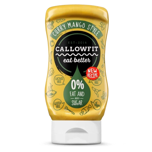 Produktbild von der kalorienarme sauce mit von callowfit mit der Geschmacksrichtung curry mango
