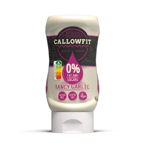Produktbild von der kalorienarme sauce mit von callowfit mit der Geschmacksrichtung fancy garlic