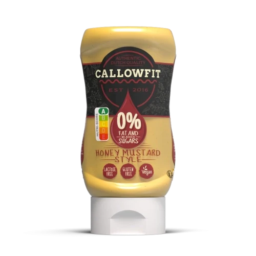 Produktbild von der kalorienarme sauce mit von callowfit mit der Geschmacksrichtung honey mustard