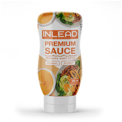 Produktbild der kolrienarmen sauce von inlead - Die Premium sauce mit 350ml Inhalt und der Geschmacksrichtung sriracha mayo
