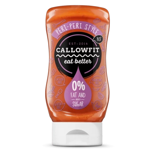 Produktbild von der kalorienarme sauce mit von callowfit mit der Geschmacksrichtung peri peri