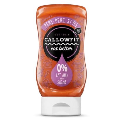 Produktbild von der kalorienarme sauce mit von callowfit mit der Geschmacksrichtung peri peri