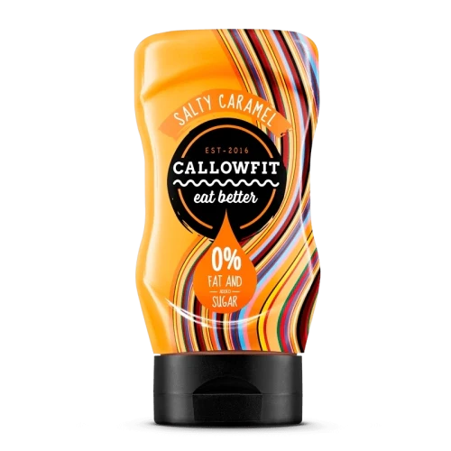 Produktbild von der kalorienarme sauce mit von callowfit mit der Geschmacksrichtung salty caramel