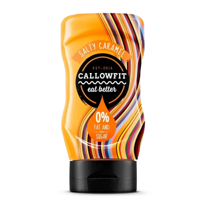 Produktbild von der kalorienarme sauce mit von callowfit mit der Geschmacksrichtung salty caramel