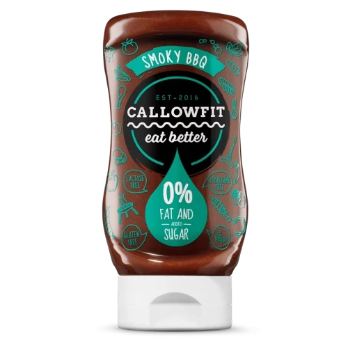 Produktbild von der kalorienarme sauce mit von callowfit mit der Geschmacksrichtung smoky bbq