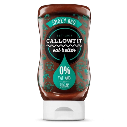 Produktbild von der kalorienarme sauce mit von callowfit mit der Geschmacksrichtung smoky bbq