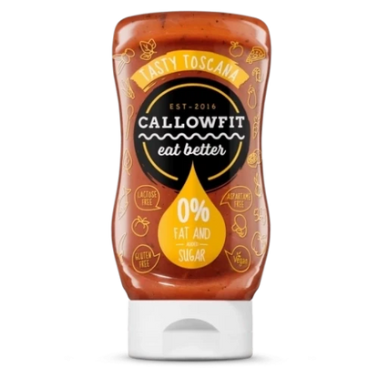 Produktbild von der kalorienarme sauce mit von callowfit mit der Geschmacksrichtung tasty toscana