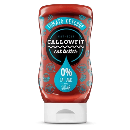 Produktbild von der kalorienarme sauce mit von callowfit mit der Geschmacksrichtung tomaten ketchup